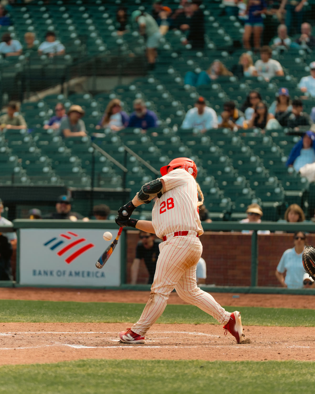 Tate Gebhart batting at Oracle Park, April 2026